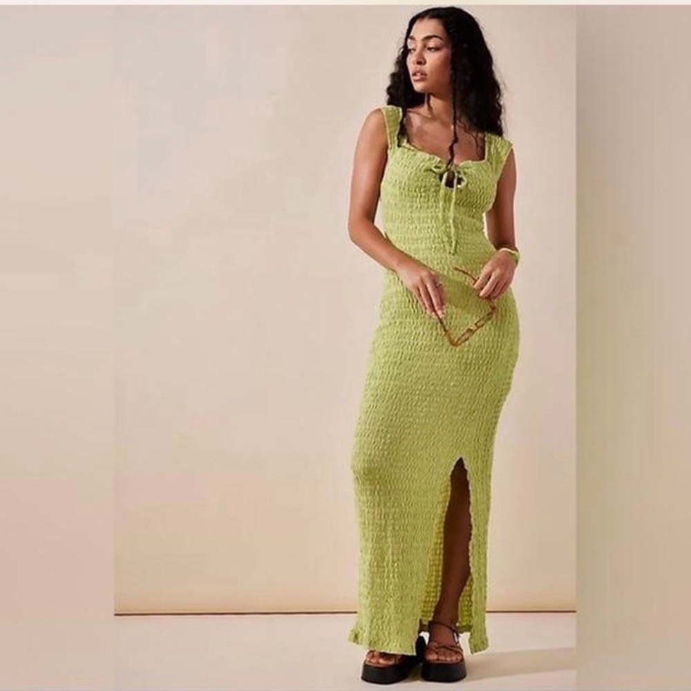 Free People Lime Green Maxi Beach Eleni Dress